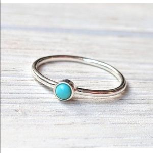 Sterling Silver Turquoise Gemstone Stacking Ring